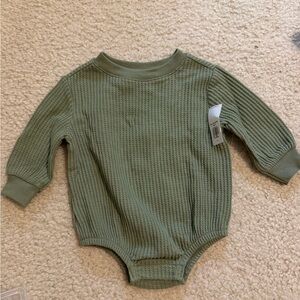 Old Navy Textured Olive Bodysuit